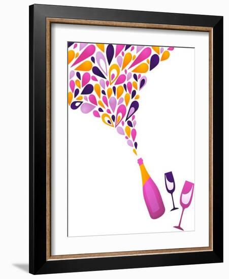 Funky Wine Background-Marish-Framed Art Print