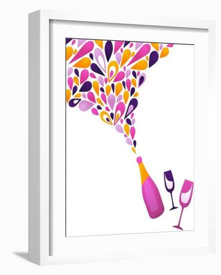 Funky Wine Background-Marish-Framed Art Print