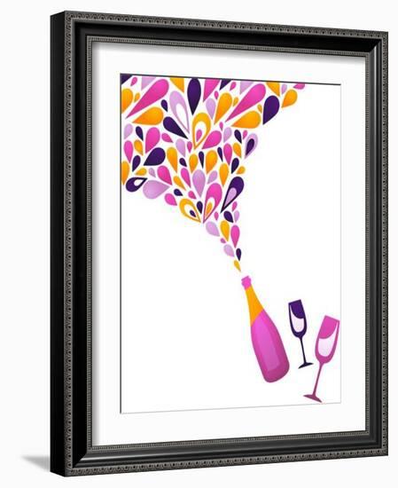 Funky Wine Background-Marish-Framed Art Print