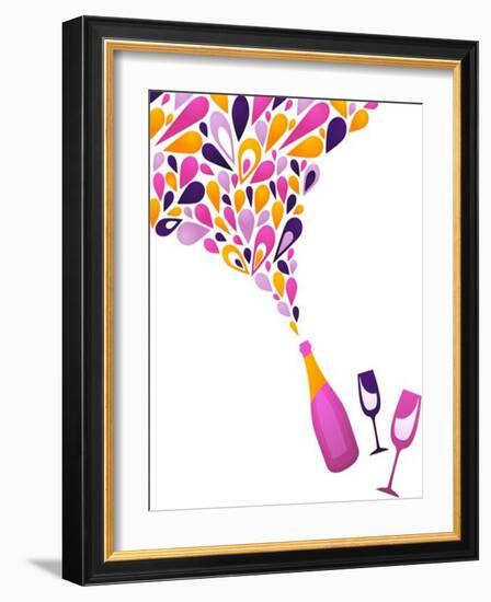 Funky Wine Background-Marish-Framed Art Print