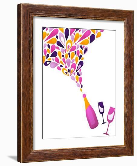 Funky Wine Background-Marish-Framed Premium Giclee Print