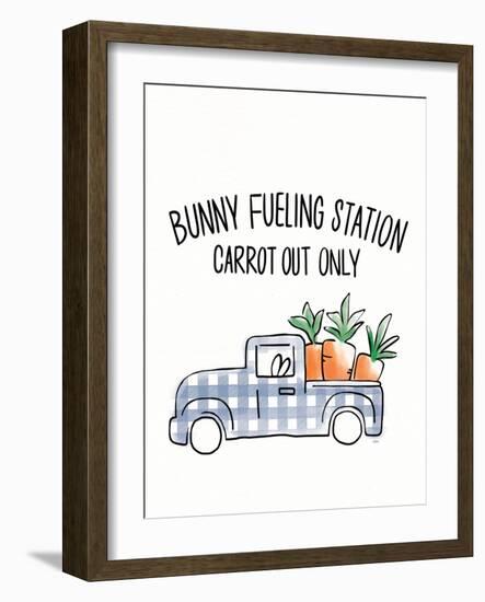 Funny Bunny I Blue-Leah York-Framed Art Print