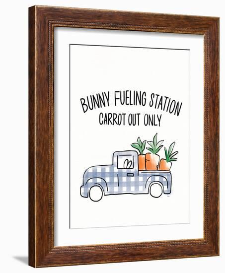 Funny Bunny I Blue-Leah York-Framed Art Print