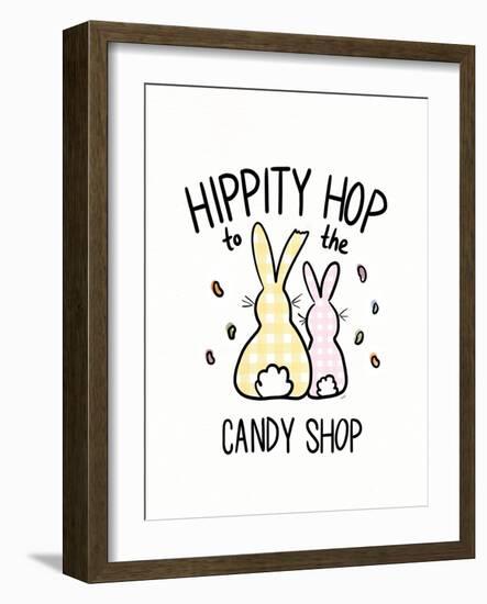 Funny Bunny III Gingham-Leah York-Framed Art Print