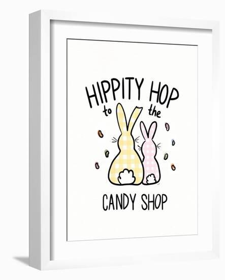 Funny Bunny III Gingham-Leah York-Framed Art Print