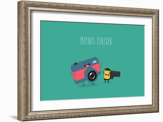 Funny Camera and Camera Roll. Vector Illustration.-Serbinka-Framed Art Print