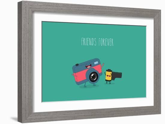 Funny Camera and Camera Roll. Vector Illustration.-Serbinka-Framed Art Print