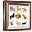 Funny Cartoon Dogs-venimo-Framed Art Print