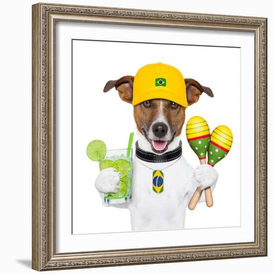 Funny Dog Brazil-Javier Brosch-Framed Photographic Print