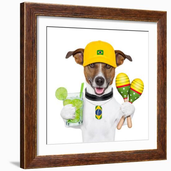 Funny Dog Brazil-Javier Brosch-Framed Photographic Print