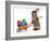 Funny Easter Bunny Rabbit With A Wheelbarrow And Some Easter Eggs-mdorottya-Framed Photographic Print