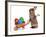 Funny Easter Bunny Rabbit With A Wheelbarrow And Some Easter Eggs-mdorottya-Framed Photographic Print