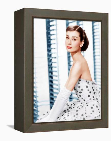 Funny Face, Audrey Hepburn, (in a Givenchy evening gown), 1957-null-Framed Stretched Canvas