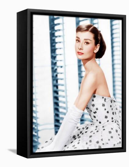 Funny Face, Audrey Hepburn, (in a Givenchy evening gown), 1957-null-Framed Stretched Canvas