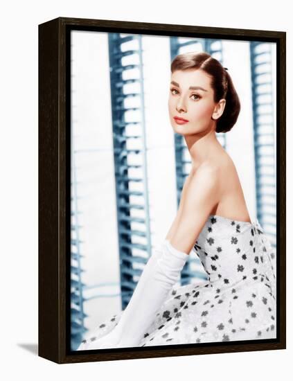 Funny Face, Audrey Hepburn, (in a Givenchy evening gown), 1957-null-Framed Stretched Canvas