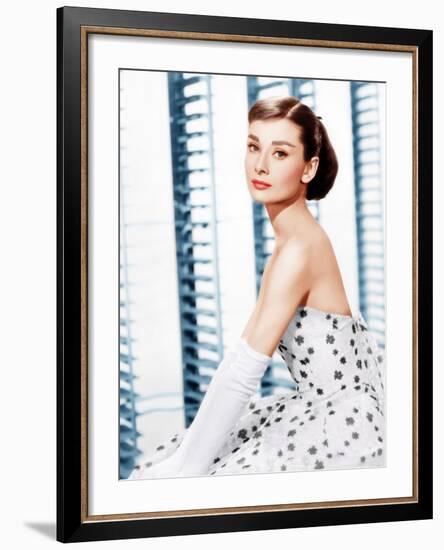 Funny Face, Audrey Hepburn, (in a Givenchy evening gown), 1957-null-Framed Photo