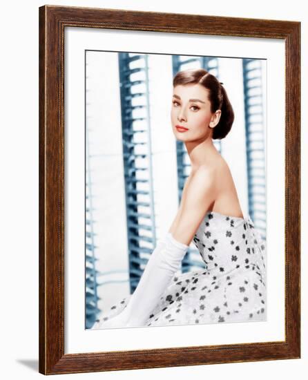 Funny Face, Audrey Hepburn, (in a Givenchy evening gown), 1957-null-Framed Photo