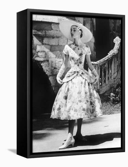 Funny Face, Audrey Hepburn (Wearing a Dress by Givenchy), 1957-null-Framed Stretched Canvas