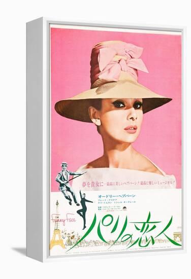 Funny Face, Japanese Poster Art, Audrey Hepburn, Fred Astaire, Audrey Hepburn, 1957-null-Framed Stretched Canvas