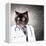 Funny Fluffy Cat Doctor In A Robe And Glasses. Collage-Sergey Nivens-Framed Premier Image Canvas