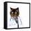 Funny Fluffy Cat Doctor in a Robe and Glasses. Collage-Sergey Nivens-Framed Premier Image Canvas