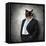 Funny Fluffy Cat In A Business Suit Businessman. Collage-Sergey Nivens-Framed Premier Image Canvas