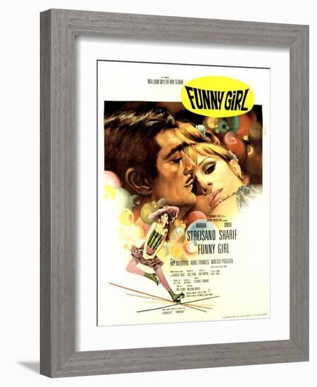 Funny Girl, Omar Sharif, Barbra Streisand, 1968-null-Framed Art Print