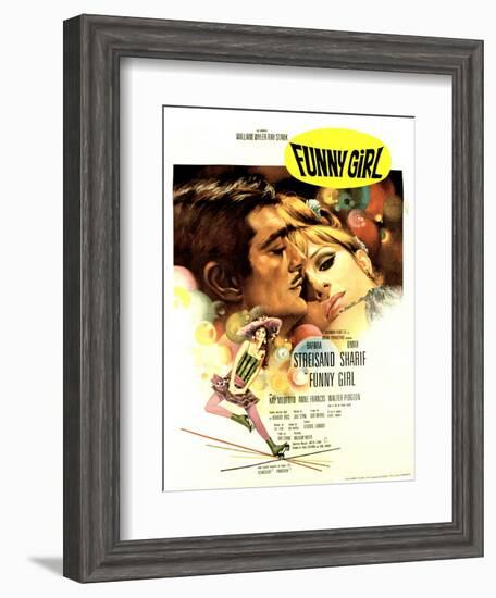 Funny Girl, Omar Sharif, Barbra Streisand, 1968-null-Framed Art Print