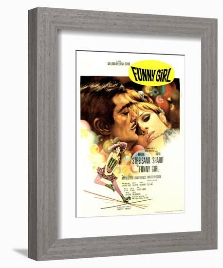 Funny Girl, Omar Sharif, Barbra Streisand, 1968-null-Framed Art Print