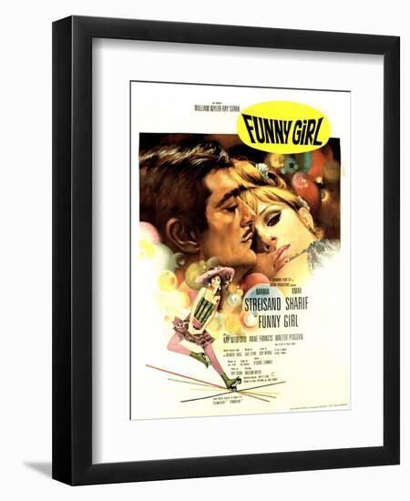 Funny Girl, Omar Sharif, Barbra Streisand, 1968-null-Framed Art Print