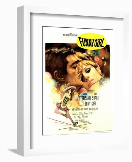 Funny Girl, Omar Sharif, Barbra Streisand, 1968-null-Framed Art Print