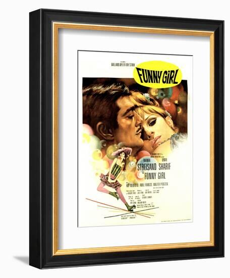 Funny Girl, Omar Sharif, Barbra Streisand, 1968-null-Framed Art Print