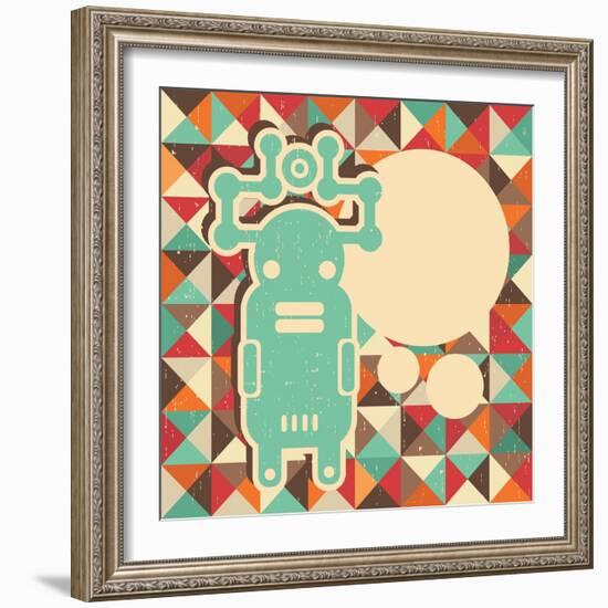 Funny Monster With Space For Text-panova-Framed Art Print