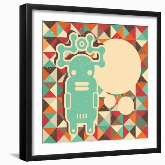 Funny Monster With Space For Text-panova-Framed Art Print