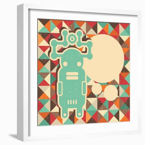 Funny Monster With Space For Text-panova-Framed Art Print