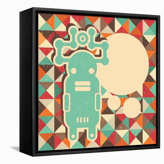 Funny Monster With Space For Text-panova-Framed Stretched Canvas
