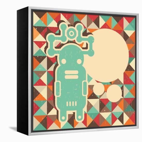 Funny Monster With Space For Text-panova-Framed Stretched Canvas