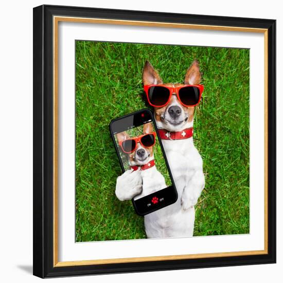 Funny Selfie Dog-Javier Brosch-Framed Photographic Print