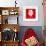Funny Sheep on Bright Red Background 1-mamaluk-Framed Premium Giclee Print displayed on a wall