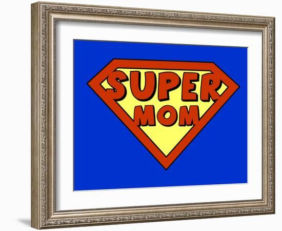 Funny Super Mom Shield-PiXXart-Framed Art Print