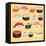 Funny Sushi Characters. Funny Sushi with Cute Faces. Sushi Roll and Sashimi Set. Happy Sushi Charac-coffeee_in-Framed Stretched Canvas