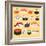 Funny Sushi Characters. Funny Sushi with Cute Faces. Sushi Roll and Sashimi Set. Happy Sushi Charac-coffeee_in-Framed Art Print