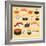 Funny Sushi Characters. Funny Sushi with Cute Faces. Sushi Roll and Sashimi Set. Happy Sushi Charac-coffeee_in-Framed Art Print