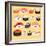 Funny Sushi Characters. Funny Sushi with Cute Faces. Sushi Roll and Sashimi Set. Happy Sushi Charac-coffeee_in-Framed Art Print