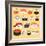 Funny Sushi Characters. Funny Sushi with Cute Faces. Sushi Roll and Sashimi Set. Happy Sushi Charac-coffeee_in-Framed Art Print