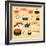 Funny Sushi Characters. Funny Sushi with Cute Faces. Sushi Roll and Sashimi Set. Happy Sushi Charac-coffeee_in-Framed Art Print