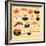 Funny Sushi Characters. Funny Sushi with Cute Faces. Sushi Roll and Sashimi Set. Happy Sushi Charac-coffeee_in-Framed Art Print