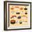 Funny Sushi Characters. Funny Sushi with Cute Faces. Sushi Roll and Sashimi Set. Happy Sushi Charac-coffeee_in-Framed Art Print