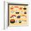 Funny Sushi Characters. Funny Sushi with Cute Faces. Sushi Roll and Sashimi Set. Happy Sushi Charac-coffeee_in-Framed Art Print