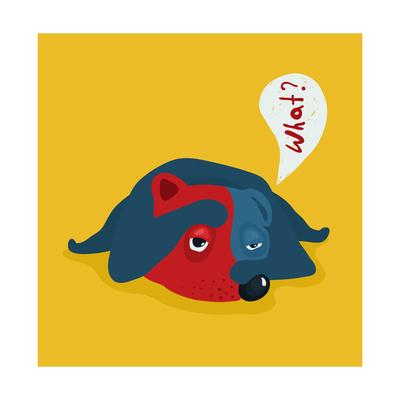 Funny Tired Or Lazy Dog Illustration Animal Funny Cartoon Drawing Raster Variant Art Print By Popmarleo Art Com